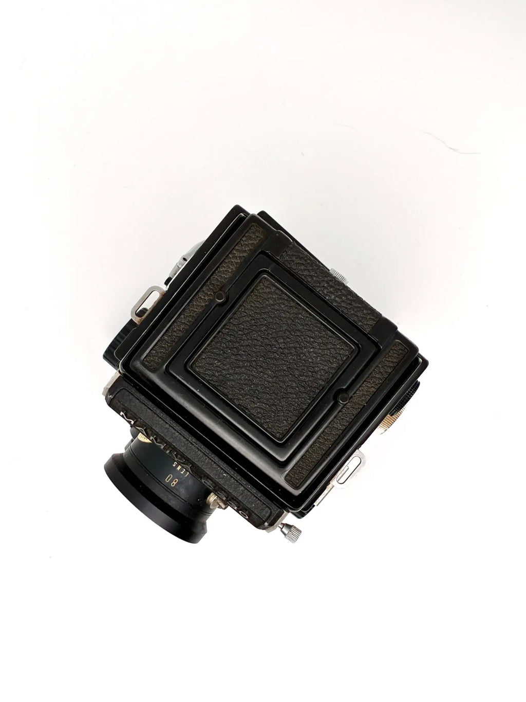 Vintage camera lens on a white background