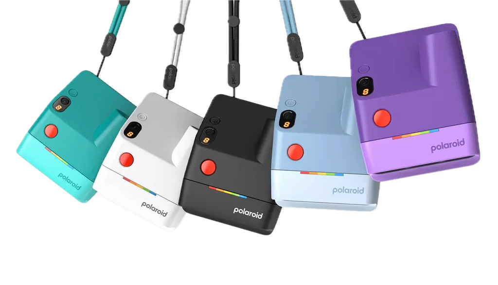 Polaroid go generation 3 instant film camera in teal white black light blue and purple for instant photos